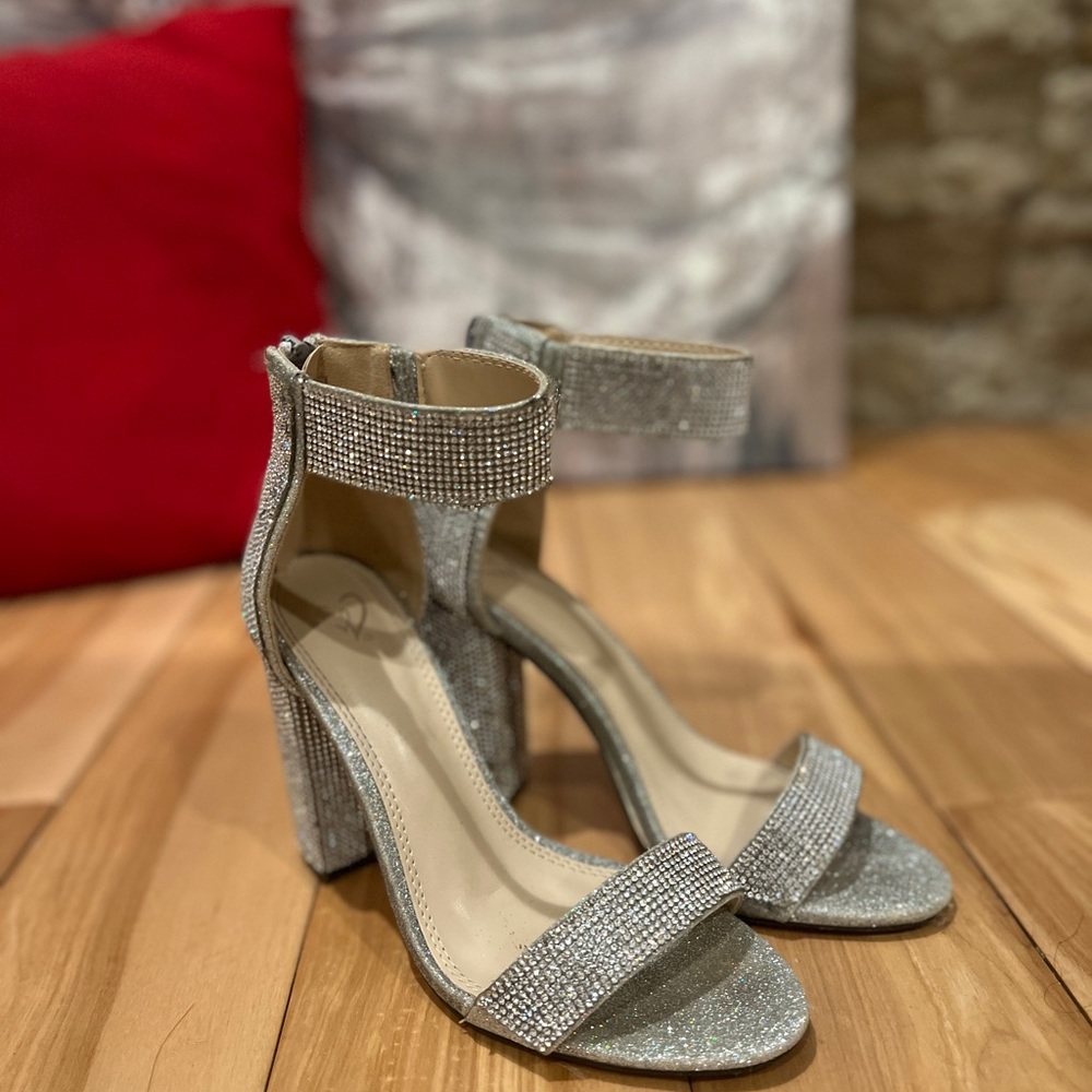 Windsor Wink Rhinestone Glitter block heels